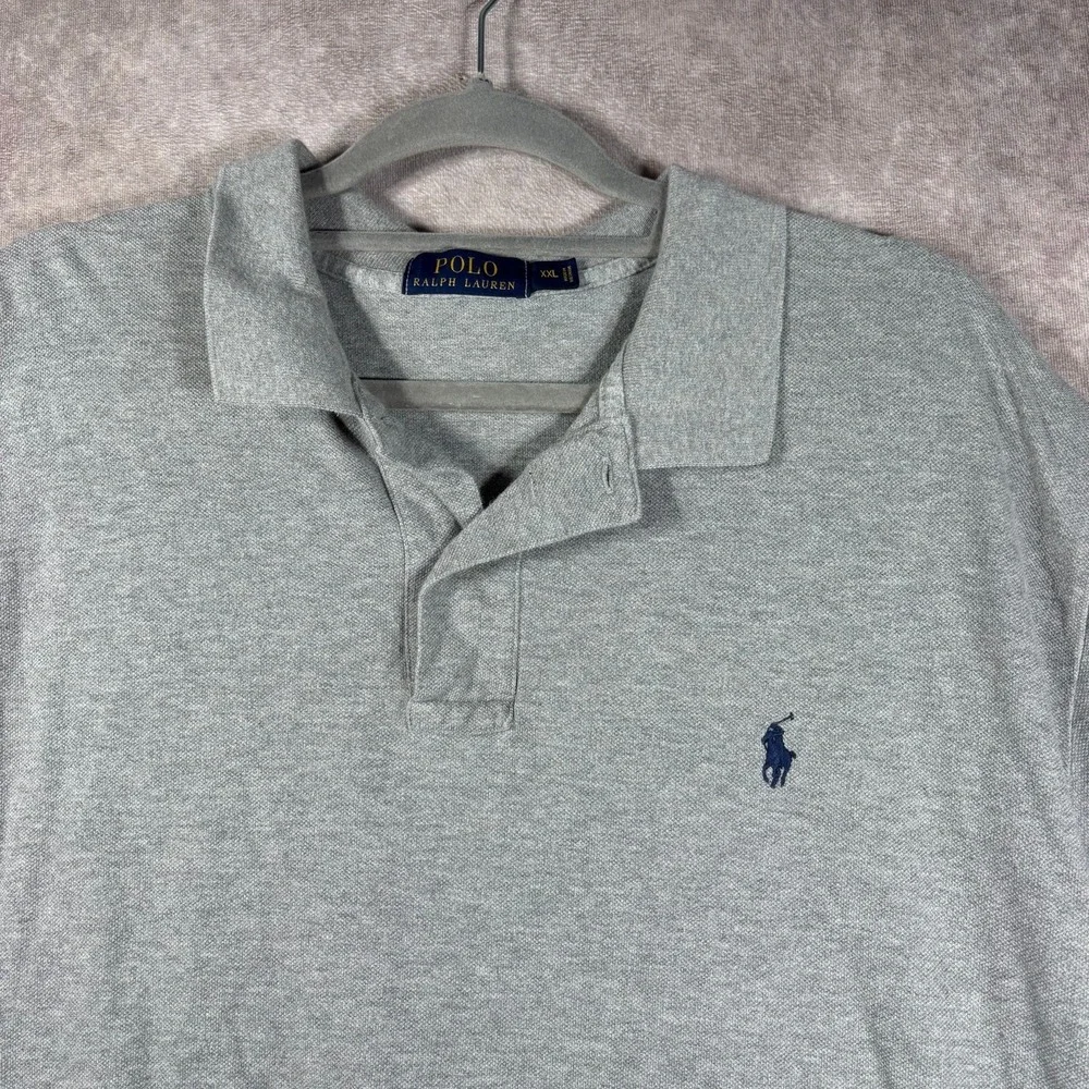 Polo Ralph Lauren Polo Shirt Mens Size 2XL Gray Short Sleeve Casual Preppy‎